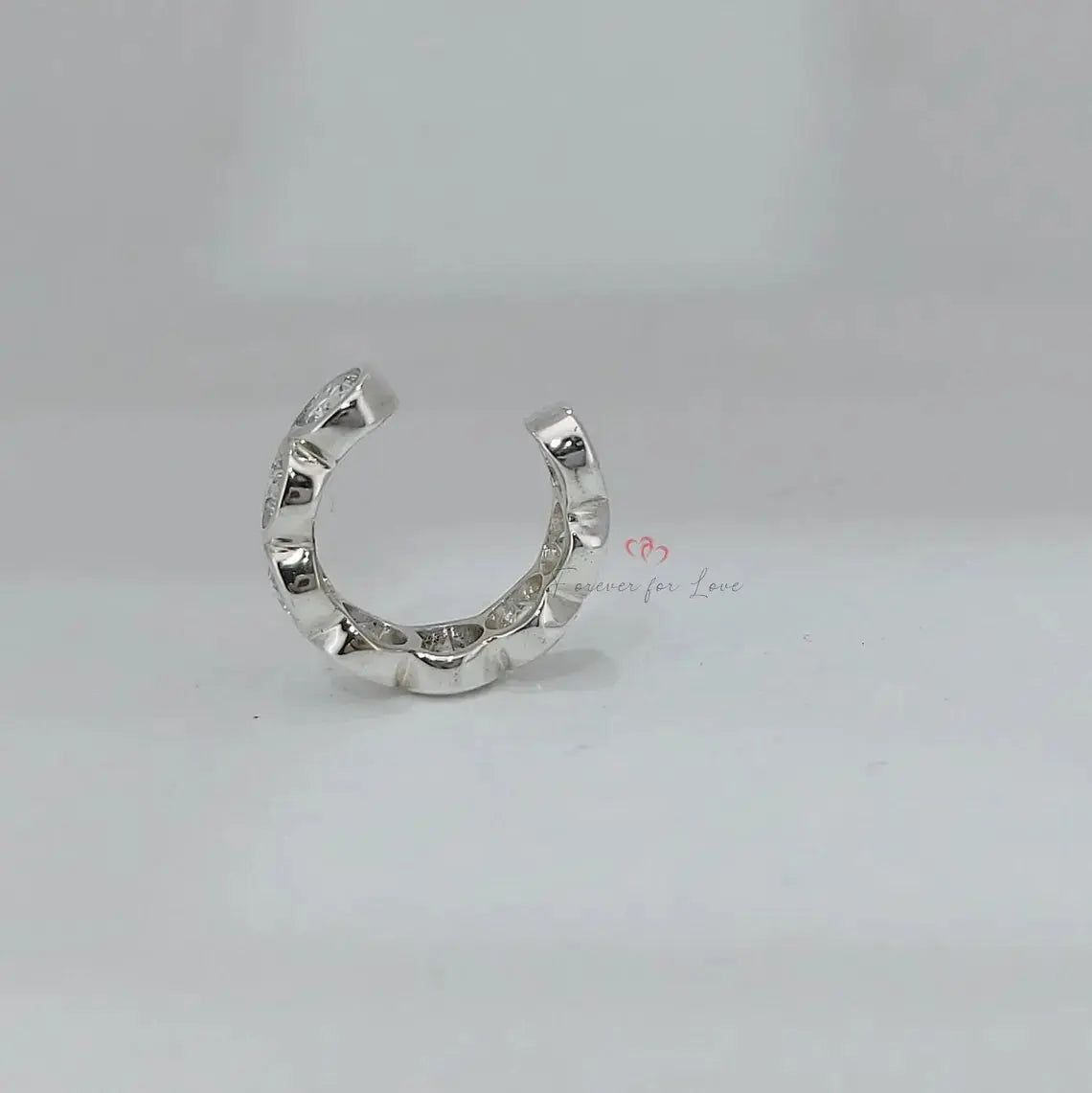 14K Gold Genuine Diamond Cuff Earring | 3mm Diamond Cartilage Piercing Forever For Love