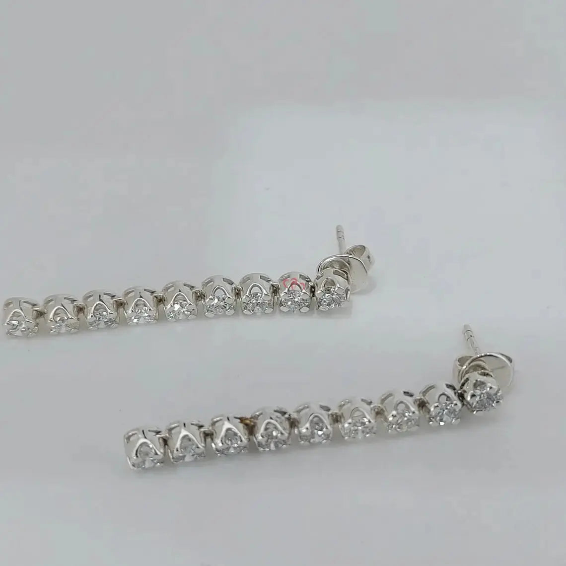 14k Gold and Diamond Dangle Earrings | 3mm Dangling Diamonds Forever For Love