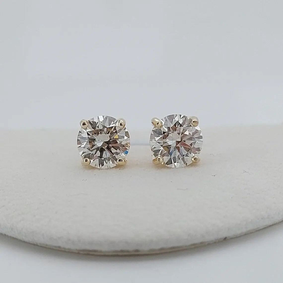 4 Carat Total Lab Grown Diamond Round Stud Earrings Forever For Love