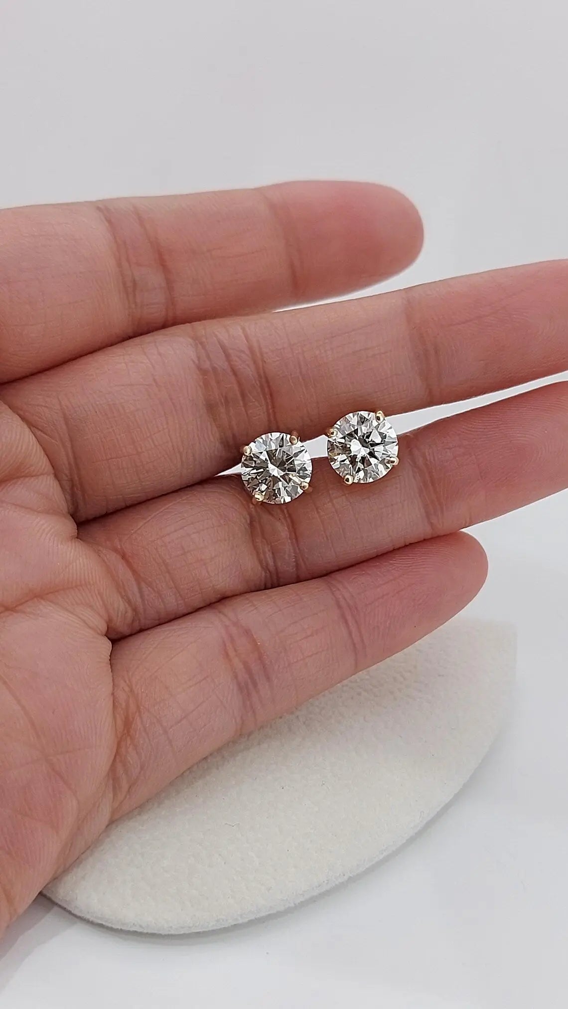 4 Carat Total Lab Grown Diamond Round Stud Earrings Forever For Love