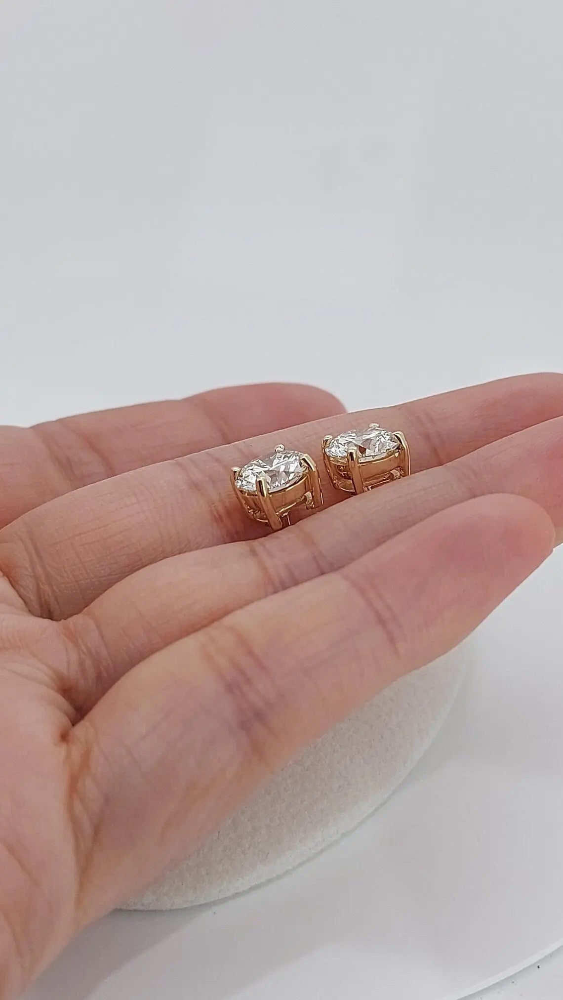 4 Carat Total Lab Grown Diamond Round Stud Earrings Forever For Love