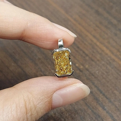 Lab Grown Yellow Cushion Cut Diamond Engagement Ring Forever For Love