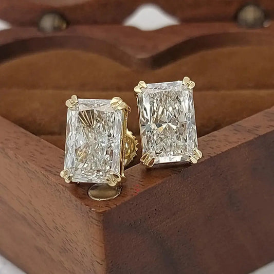 Radiant Cut Lab Grown Diamond Stud Earrings Forever For Love