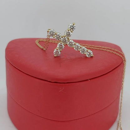 Radiant Faith | Solid Gold Diamond Cross Necklace for Women Forever For Love