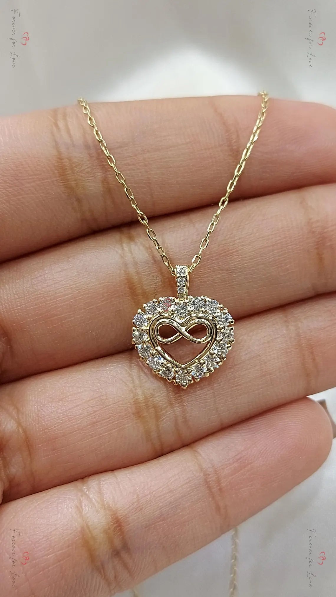 Endless Love | 14K Solid Gold Infinity Heart Necklace for Women Forever For Love