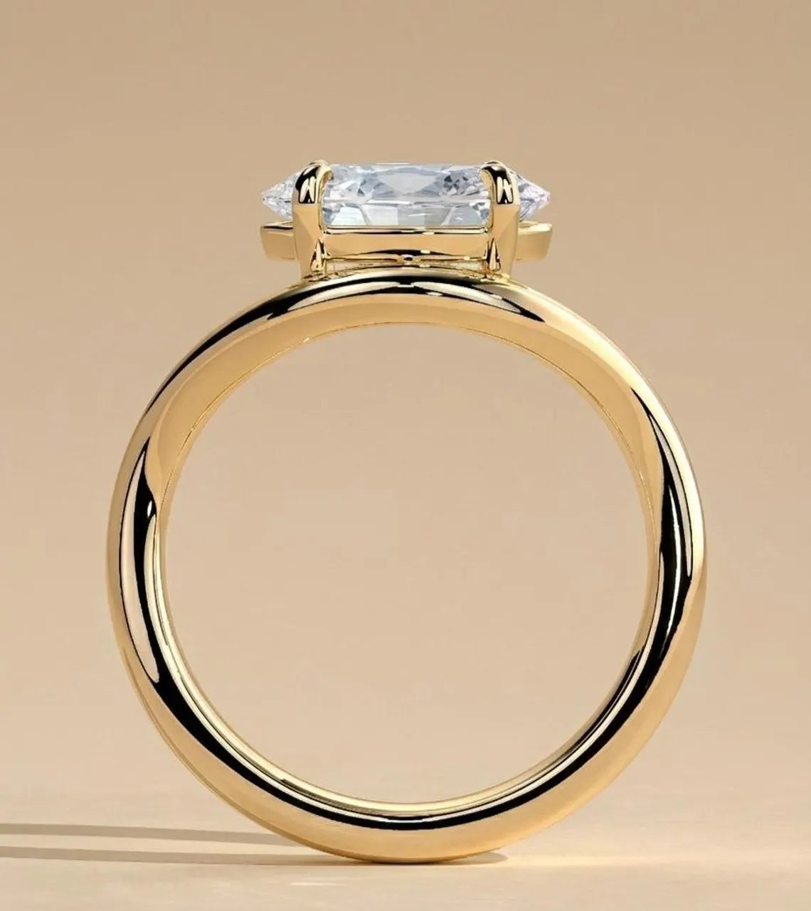 Oval Lab-Grown Diamond Engagement Ring – East to West Setting Forever For Love