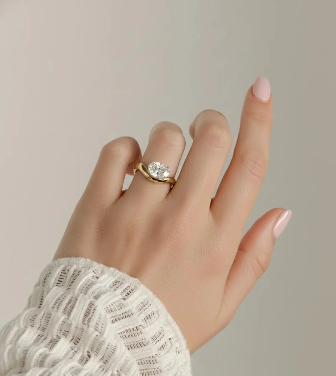 Oval Lab-Grown Diamond Engagement Ring – East to West Setting Forever For Love