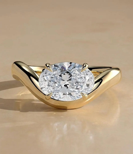 Oval Lab-Grown Diamond Engagement Ring – East to West Setting Forever For Love