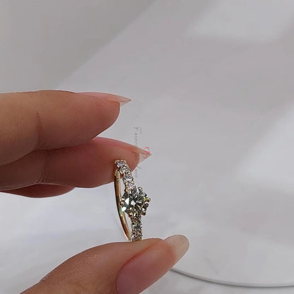 0.93 Carat Certified Natural Diamond Engagement ring, Solid Gold Bridal Ring Forever For Love
