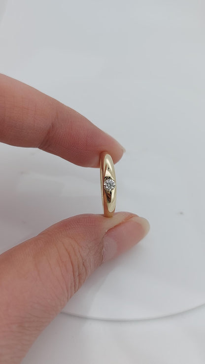 14k Gold Iconic Dome Ring, Solid Gold Cigar Band, 6mm Wide Ring Forever For Love
