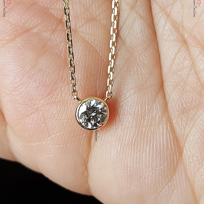 Minimalist Round Diamond Necklace