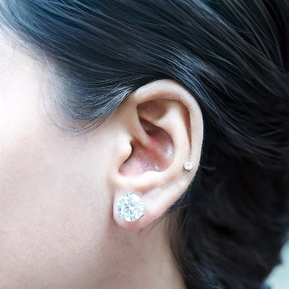 14K Round Cut Lab Grown Diamond Wedding Earrings | Studs 1–6ct Forever For Love