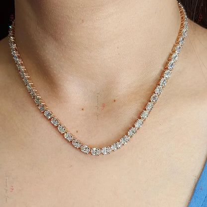 32ct Oval Tennis Necklace – Lab Diamond & Moissanite