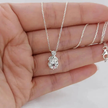 Round Diamond Necklace – Dainty Minimalist Diamond Pendant Forever For Love