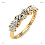 Vintage Moissanite Wedding Band - Unique Marquise Cut Stacking Band Forever For Love