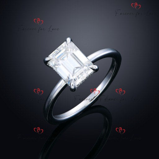 1.0 -  Emerald Cut Lab Grown Diamond Ring IGI Certified Solitaire Engagement Ring