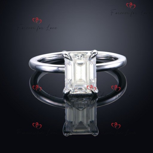 1.0 -  Emerald Cut Lab Grown Diamond Ring IGI Certified Solitaire Engagement Ring