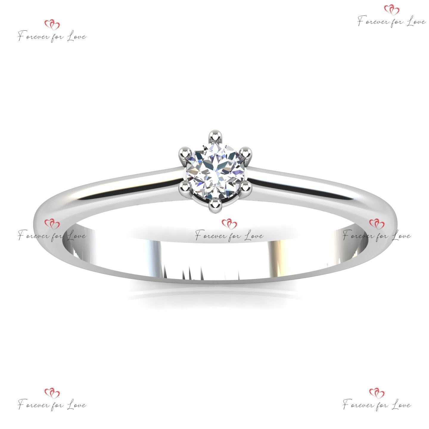 Bague de fiançailles minimaliste avec diamant solitaire délicat