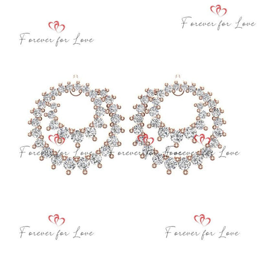 Boucles d'oreilles à cercle ouvert avec diamant de laboratoire de 0,5 ct - Clous d'oreilles pendants en diamant