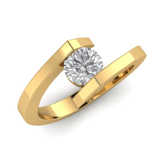 0.5 Ct Unique Round Diamond Solitaire Ring