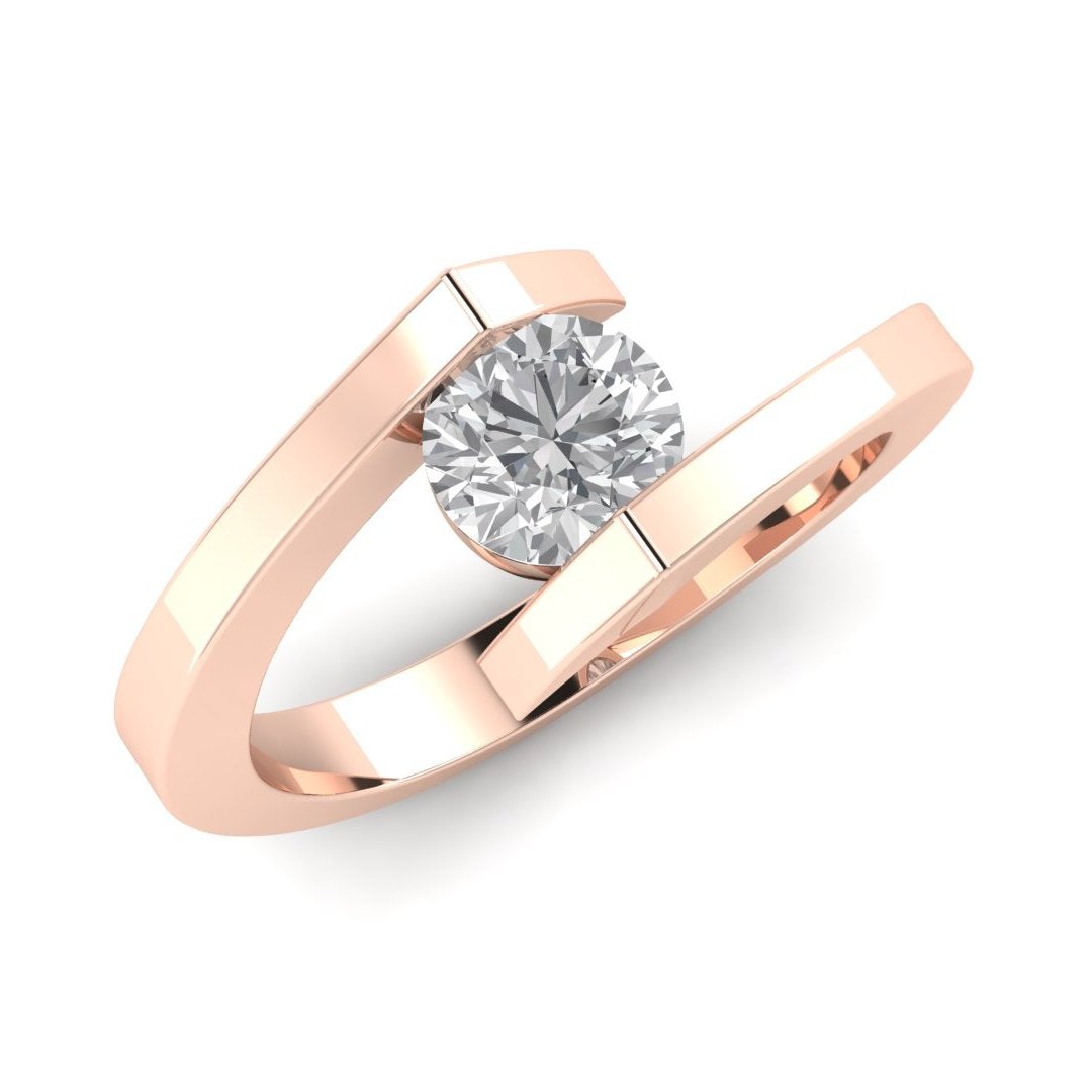 0.5 Ct Unique Round Diamond Solitaire Ring