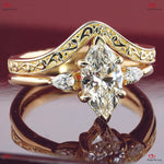 Marquise Diamond Vintage Bridal Ring Set Forever For Love