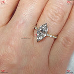 Marquise Cut Lab Grown Diamond Ring | Pave Engagement Ring | F/VS IGI Certified Forever For Love