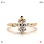 Marquise Diamond Ring with Pear Diamond in Solid Gold | Unique Engagement Ring Forever For Love