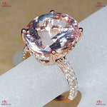 Elegant 11 1/2 TCW Morganite Engagement Ring Forever For Love
