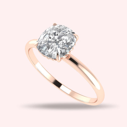 Bague de fiançailles avec diamant naturel taille coussin de 1 carat