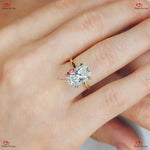 Hybrid Crushed Ice Oval Diamond Engagement Ring Forever For Love