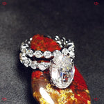 Vintage Fancy Crushed Ice Oval Diamond Bridal Set Ring Forever For Love