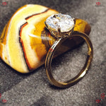 Oval Crushed Ice Moissanite Engagement Ring | Flower Prong Solid Gold | Oval Cut 9.5*6.5mm Forever For Love