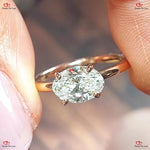 Oval Diamond Engagement Ring | G/VS Lab Grown Diamond | East to West Set Wedding Ring Forever For Love