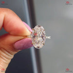 Oval Moissanite Engagement Ring | Hidden Halo | 14*9mm Elongated Hybrid Crushed Ice Diamond Ring |  Oval Moissanite Ring Forever For Love