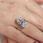 Vintage Oval Engagement Ring | 15x8mm Oval Old Mine Cut Moissanite Engagement Ring | Solid Gold Vintage White Forever For Love