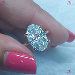 Haley Bieber Crushed Ice Oval Cut Diamond Engagement Ring Forever For Love