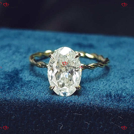 Crushed Ice Oval Hidden Halo Engagement Ring