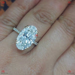 Oval Cut Engagement Ring in Pave Band Forever For Love