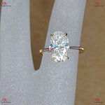 Oval Cut Engagement Ring -  Hybrid Crushed Ice Oval Moissanite Engagement Ring Forever For Love