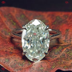 Oval Cut Crushed Ice Moissanite Engagement Ring | Donut Setting | Low Setting Forever For Love