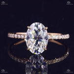 Forever One Moissanite Engagement Ring Elongated Oval Cut Solid Gold Forever For Love