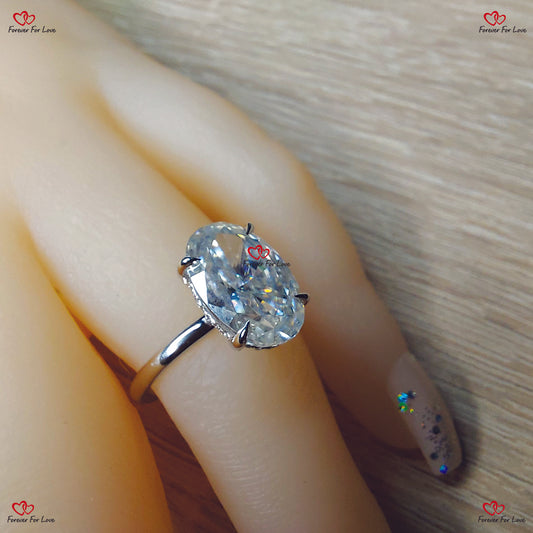 Ethereal Brilliance:  Hybrid Crushed Ice Moissanite Engagement Ring