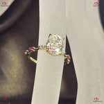 Oval Moissanite Engagement Ring in Solid Gold Forever For Love