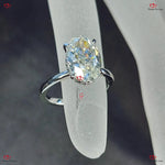 Eternal Radiance  Hybrid Crushed Ice Oval Moissanite Engagement Ring Forever For Love