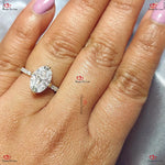 Unique Vintage Style  Crushed Ice Oval Moissanite Ring | Pave Diamond Gold Engagement Ring Forever For Love
