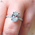 Oval Diamond Engagement Ring with Diamond Accents Forever For Love