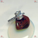 Modern Diamond Ring Oval Lab Grown Oval Cut White Gold Diamond Ring Forever For Love