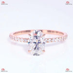 Oval Moissanite Engagement Ring in/ Solid Gold Forever For Love