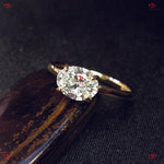 Oval Diamond Engagement Ring | Solid Yellow Gold Bezel Set Wedding Set | Lab Grown Diamond IGI Certified Forever For Love